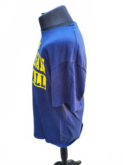 Michigan Football T-Shirt Blue/Yellow US College American Sport Size Large L