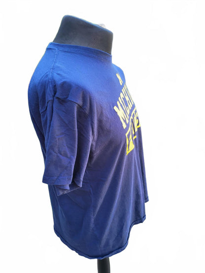 Michigan Football T-Shirt Blue/Yellow US College American Sport Size Large L