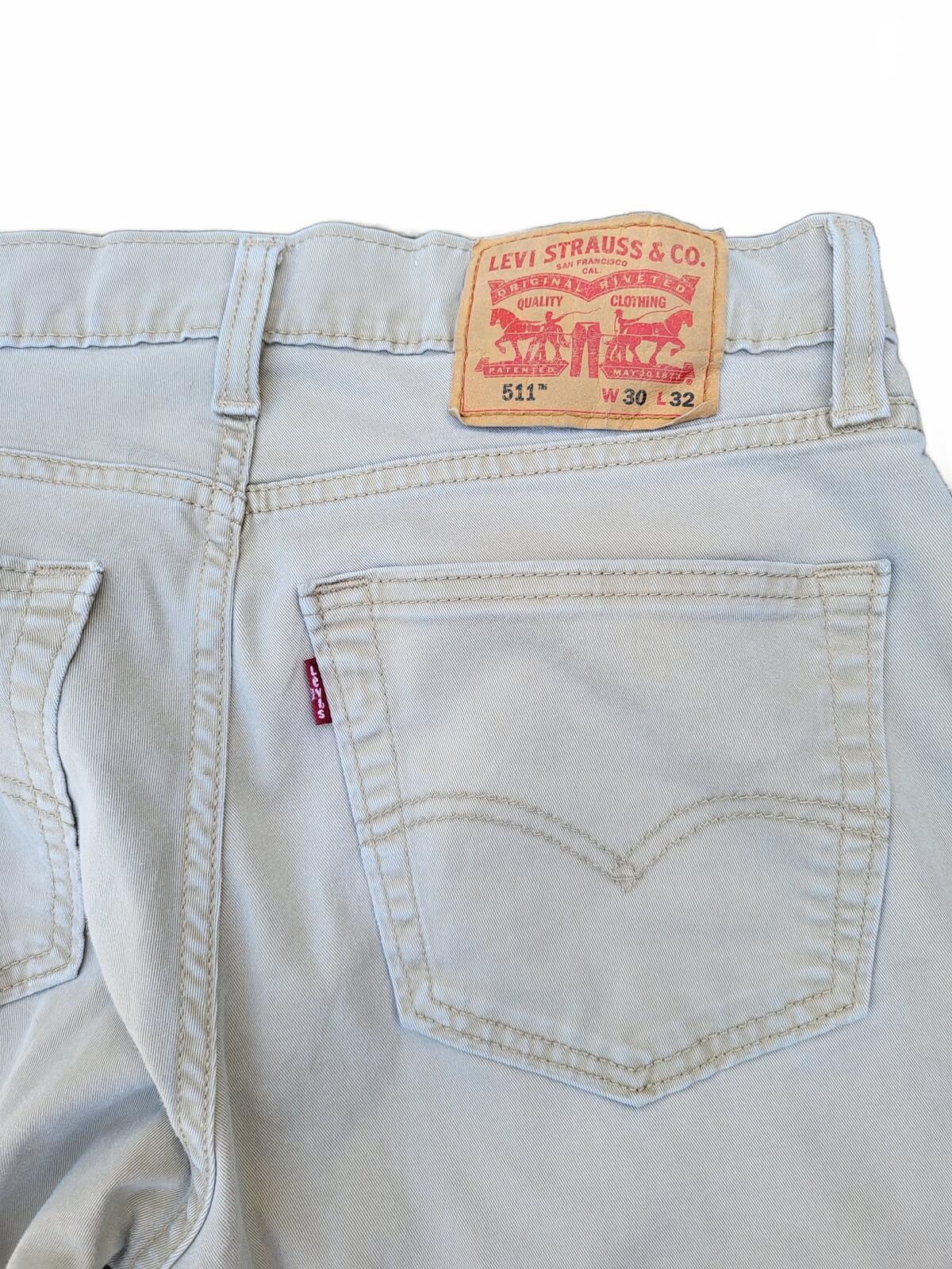 Levi's 511 Men's Slim Fit Jeans Trousers Sand Stone Beige W30 L32
