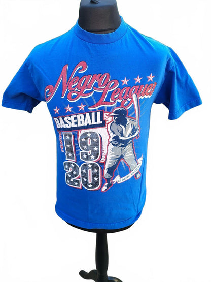 Vintage Look Negro Leagues Baseball T-Shirt Blue NLBM 1920 Graphic Tee Size M