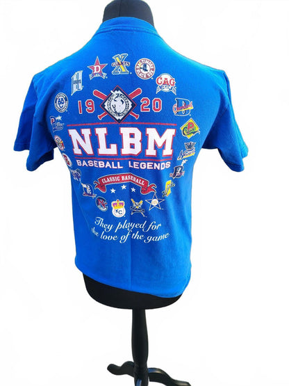 Vintage Look Negro Leagues Baseball T-Shirt Blue NLBM 1920 Graphic Tee Size M