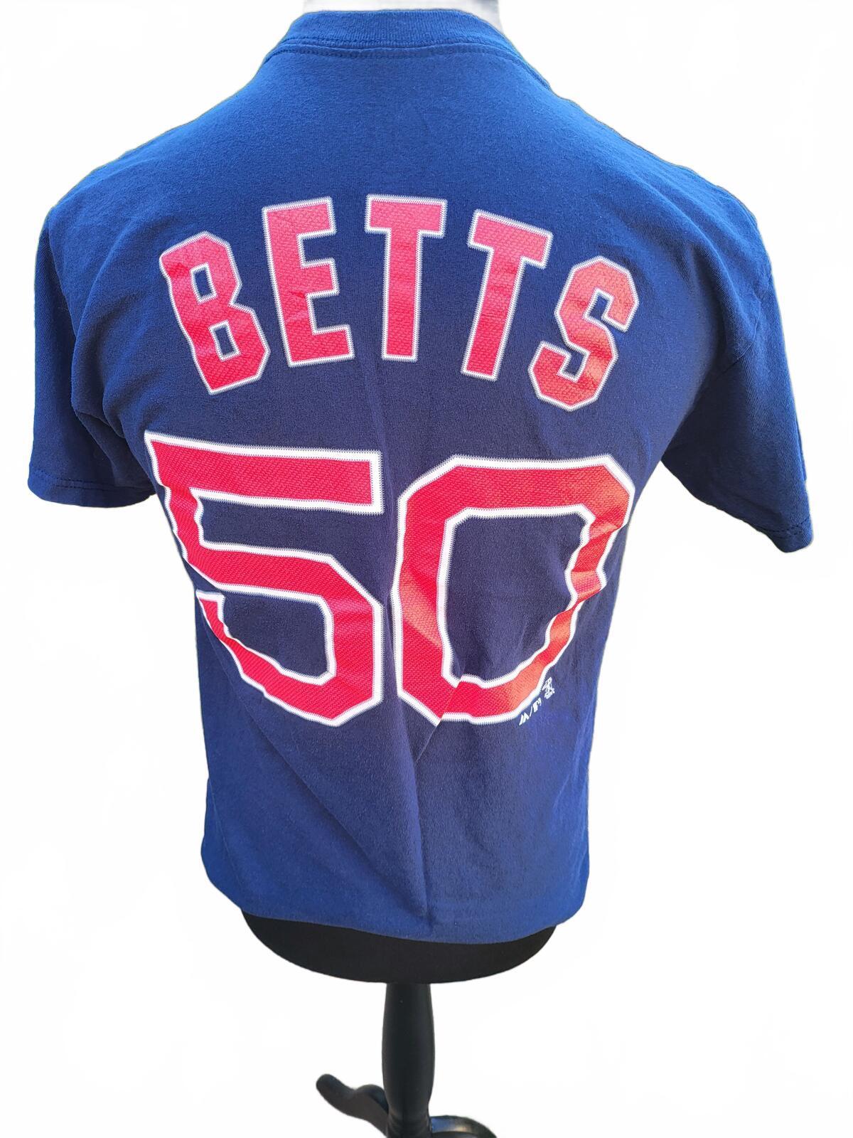 Majestic Boston Red Sox T-Shirt Mookie Betts 50 MLB Baseball Navy Size Medium M