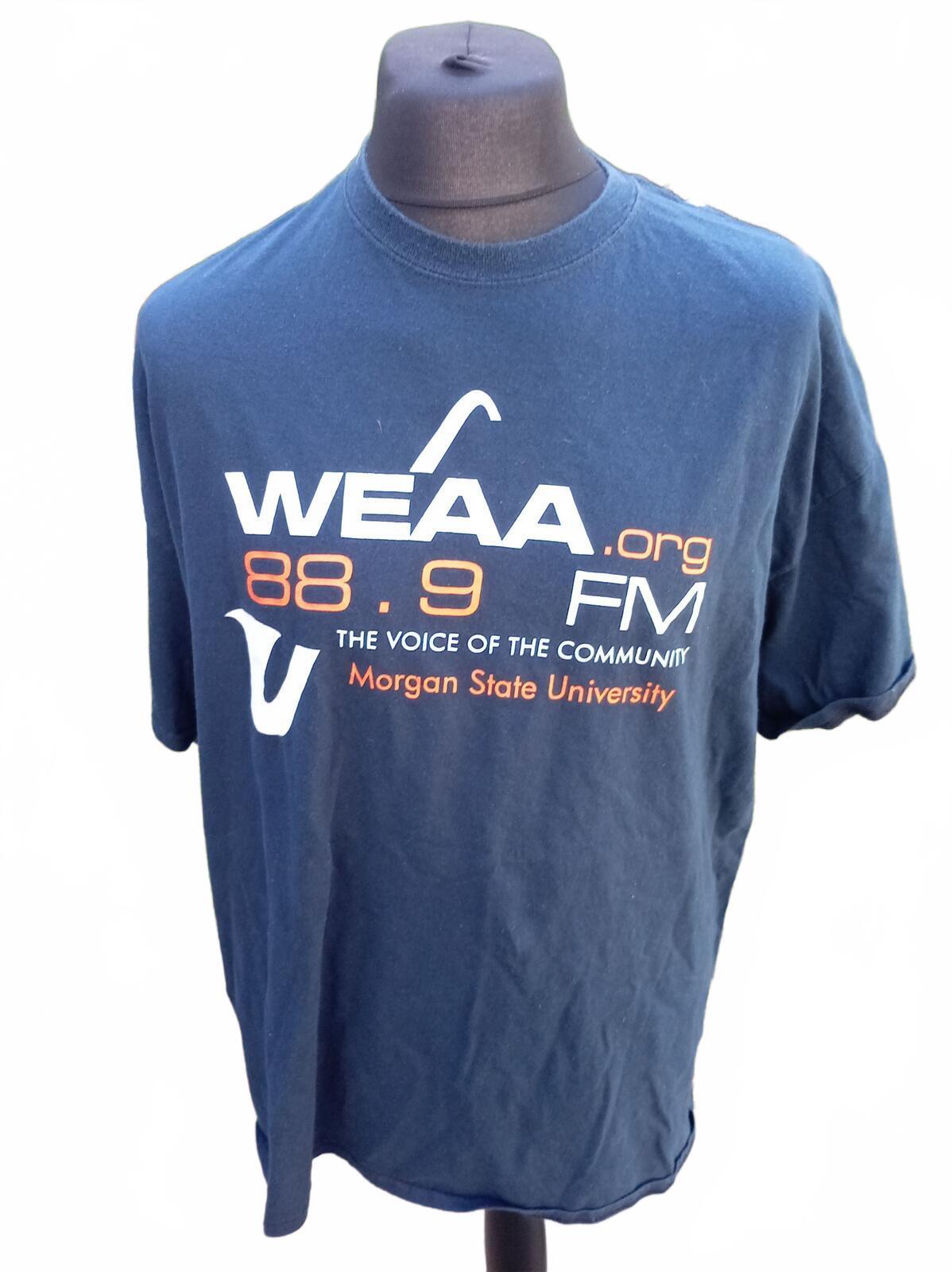 Morgan State University WEAA 88.9 FM Radio T-Shirt American College Navy 2XL XXL