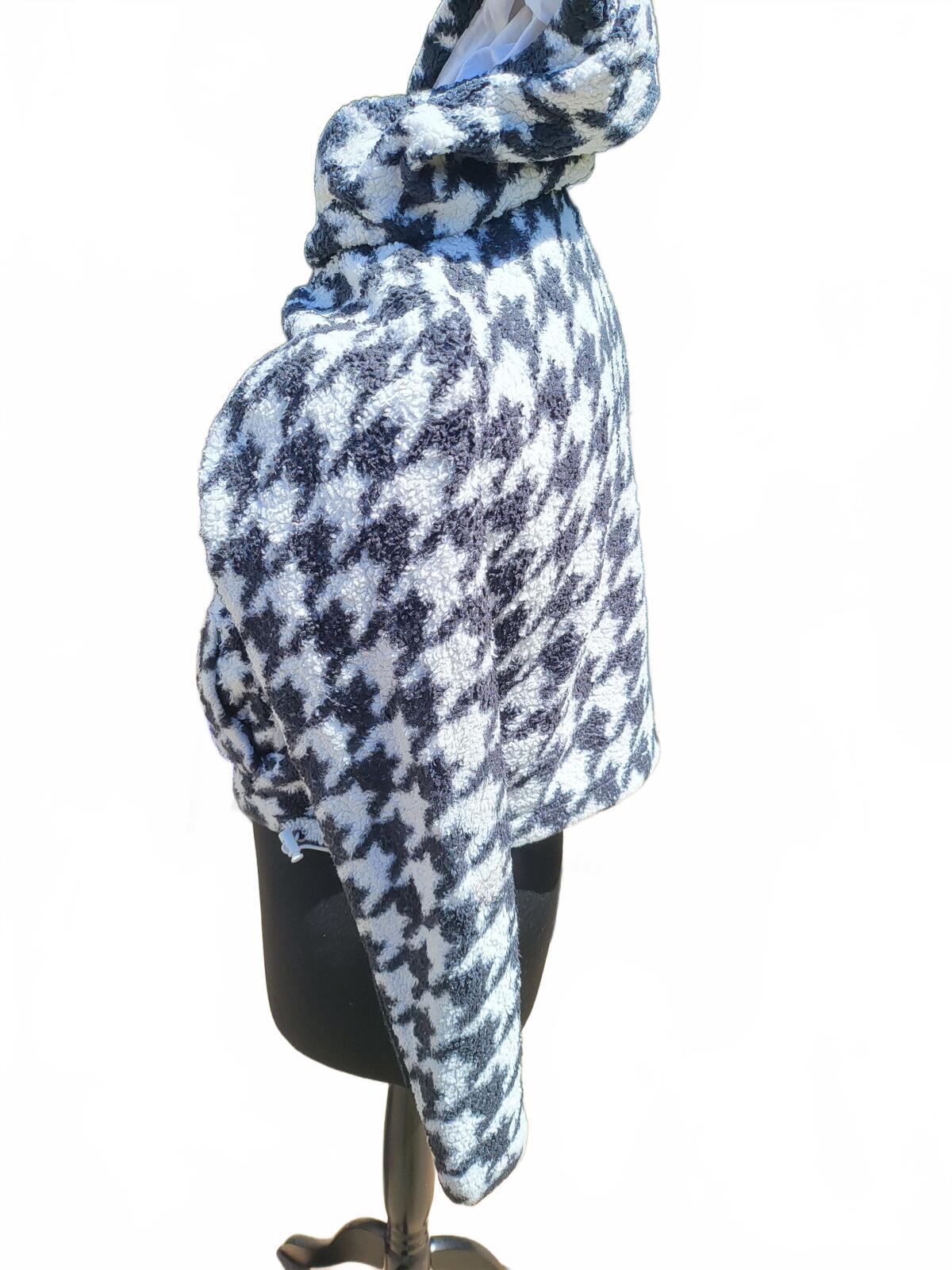 Dickies Houndstooth Women's Zip Hoodie XS – Red Embroidered Logo