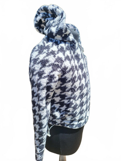 Dickies Houndstooth Women's Zip Hoodie XS – Red Embroidered Logo