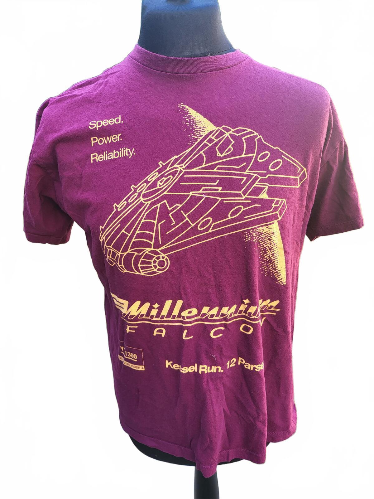 Star Wars NEFF T‑Shirt – Size L – Millennium Falcon Graphic – Maroon – Men’s