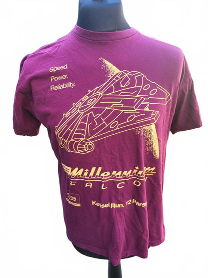 Star Wars NEFF T‑Shirt – Size L – Millennium Falcon Graphic – Maroon – Men’s