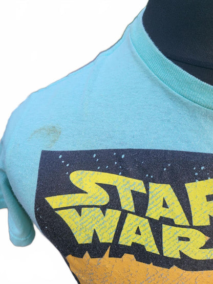Star Wars T‑Shirt Men’s Small – Millennium Falcon Graphic – Light Blue – Retro