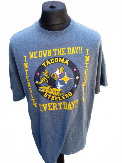 Tacoma Steelers Graphic T-Shirt Blue Yellow Size Extra Large