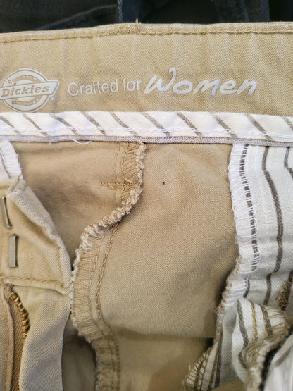 Dickies Women's Straight Leg Workwear Trousers 14R Beige Khaki (W36 L30) - 90s