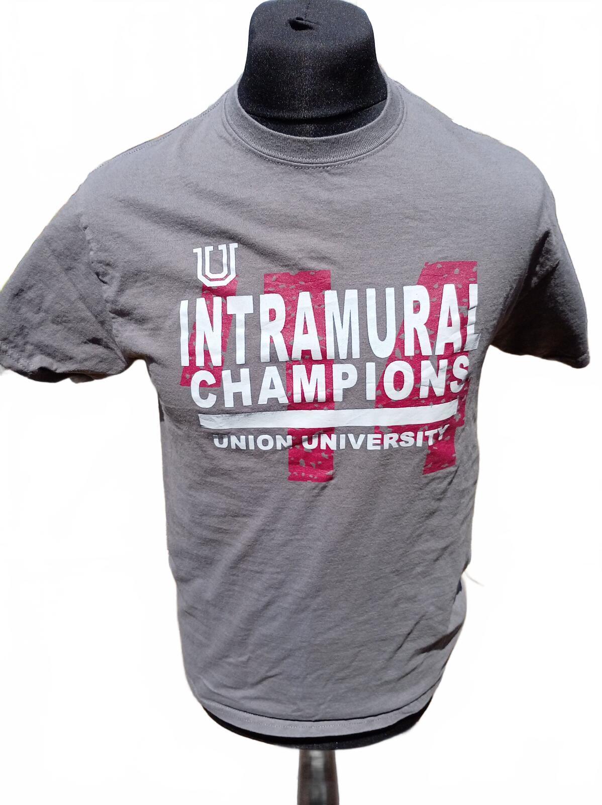Vintage Union University Intramural Champions Graphic T-Shirt Grey Men's Medium