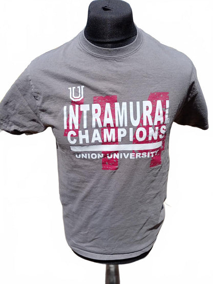 Vintage Union University Intramural Champions Graphic T-Shirt Grey Men's Medium