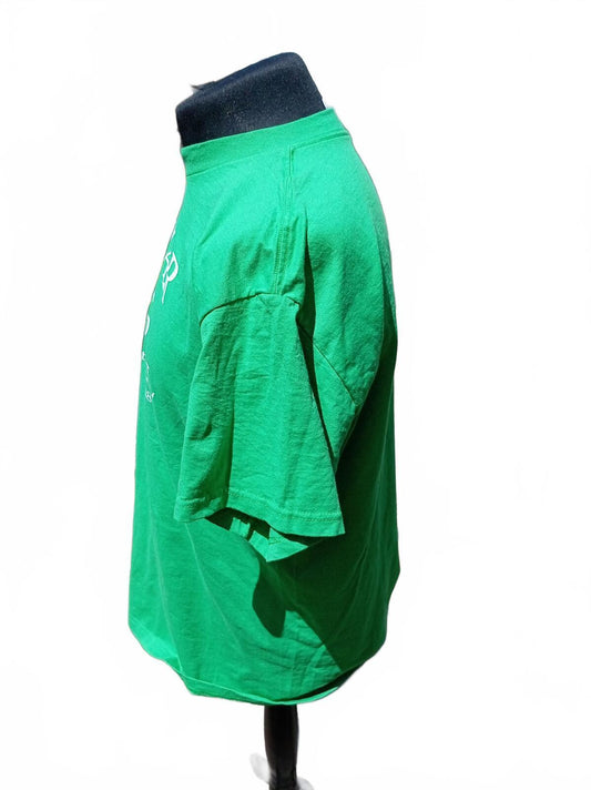 Vintage Vassar Football Graphic T-Shirt Green Men's XL Undefeated Since 1861