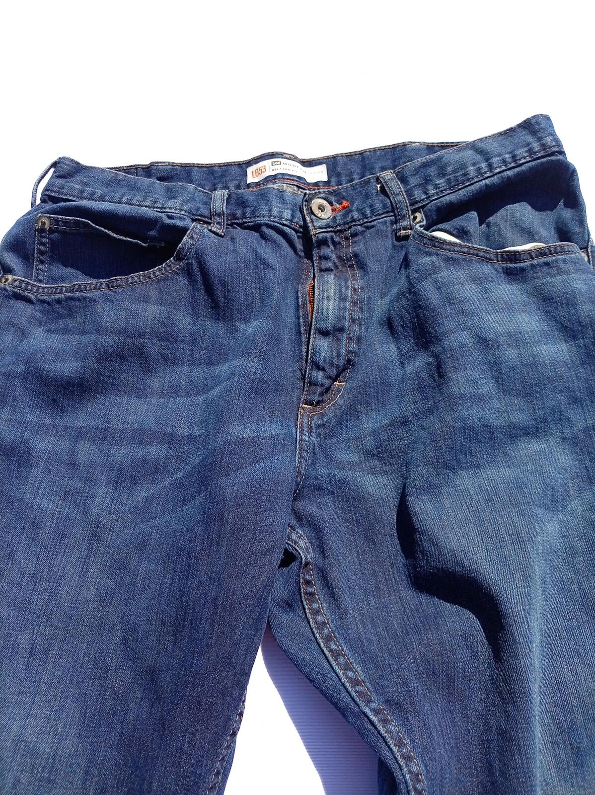 Lee Men's Regular Fit Straight Leg Jeans W34 L30 Blue Denim Stretch