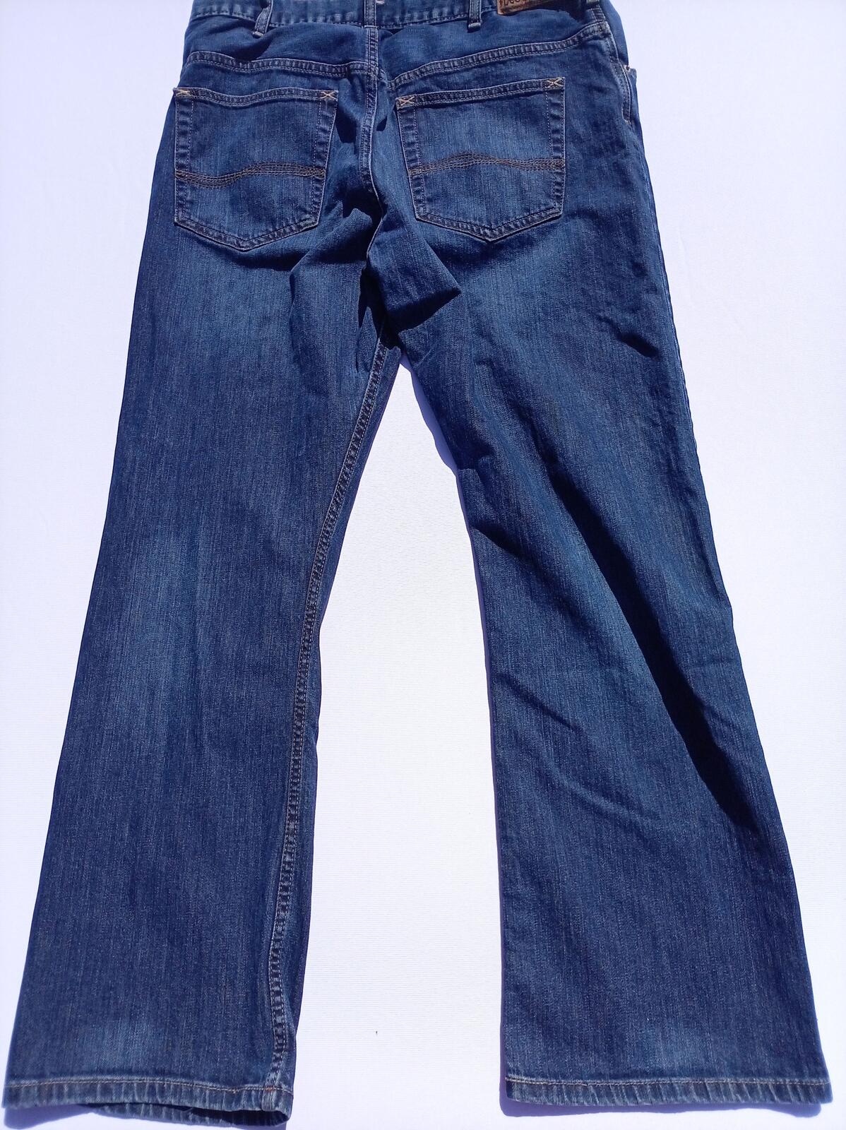 Lee Men's Regular Fit Straight Leg Jeans W34 L30 Blue Denim Stretch