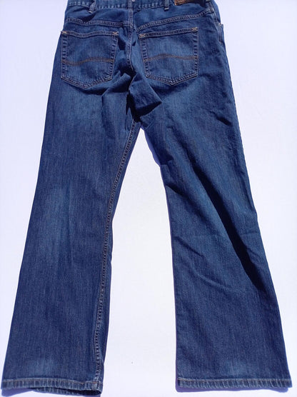 Lee Men's Regular Fit Straight Leg Jeans W34 L30 Blue Denim Stretch