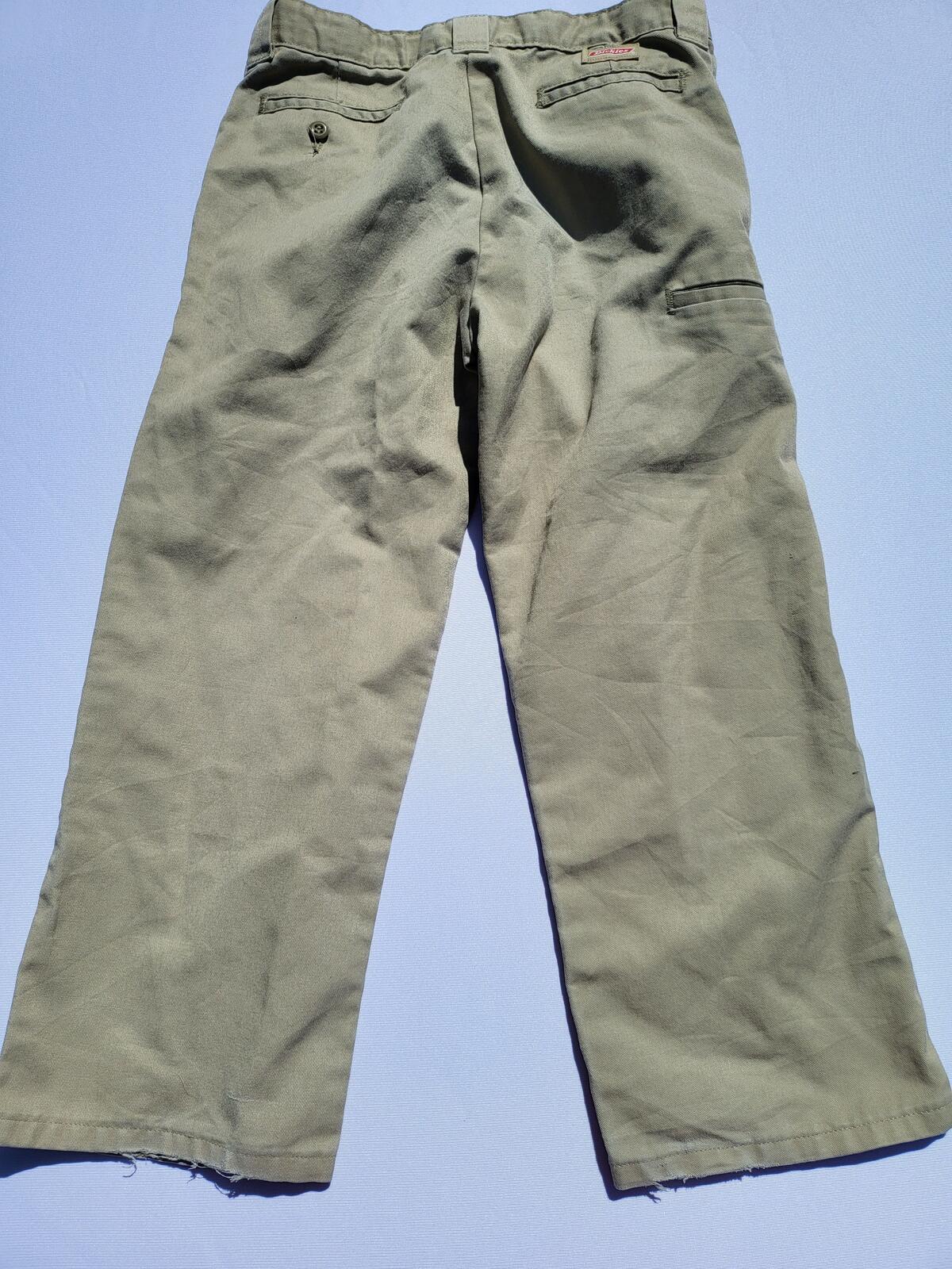Dickies Petite / Cropped Utility Trousers Olive Khaki Green W26 L22 Unisex Y2K