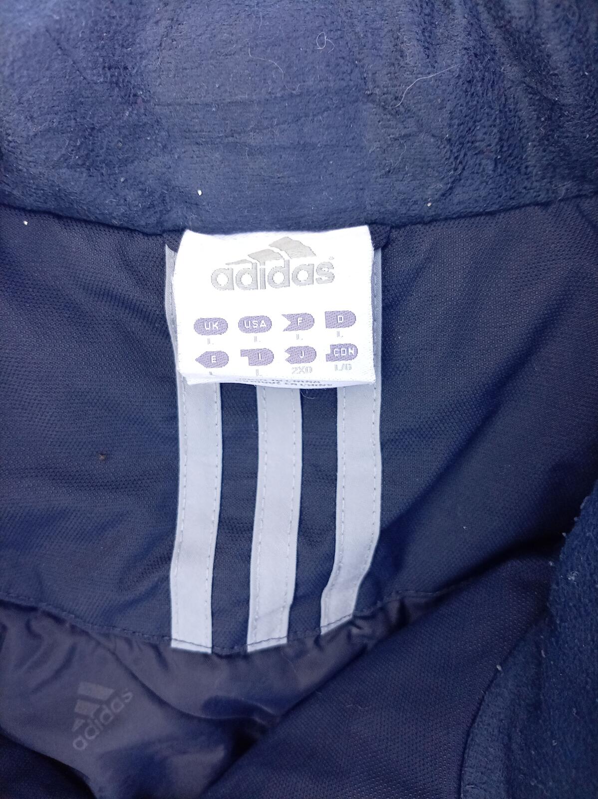 Vintage adidas 2005 Track Jacket - Men's Large - Navy White 3-Stripe Padded Y2K