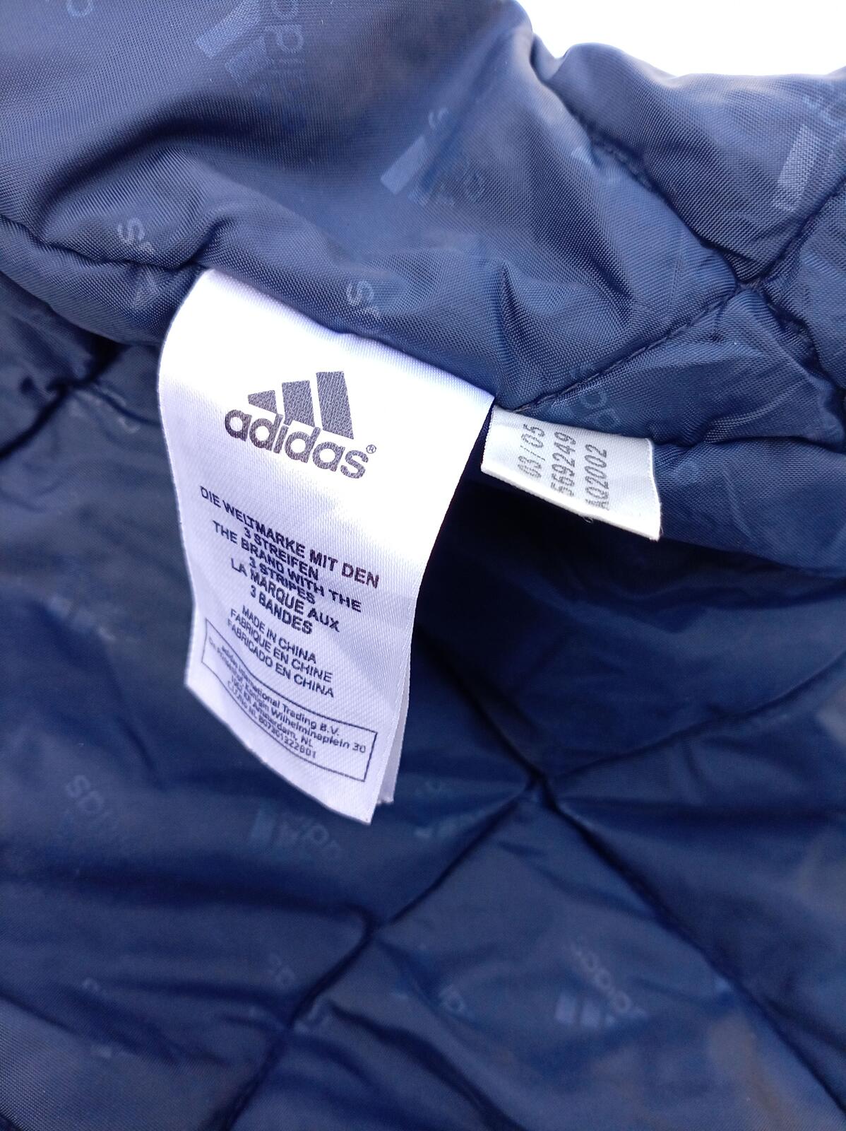 Vintage adidas 2005 Track Jacket - Men's Large - Navy White 3-Stripe Padded Y2K
