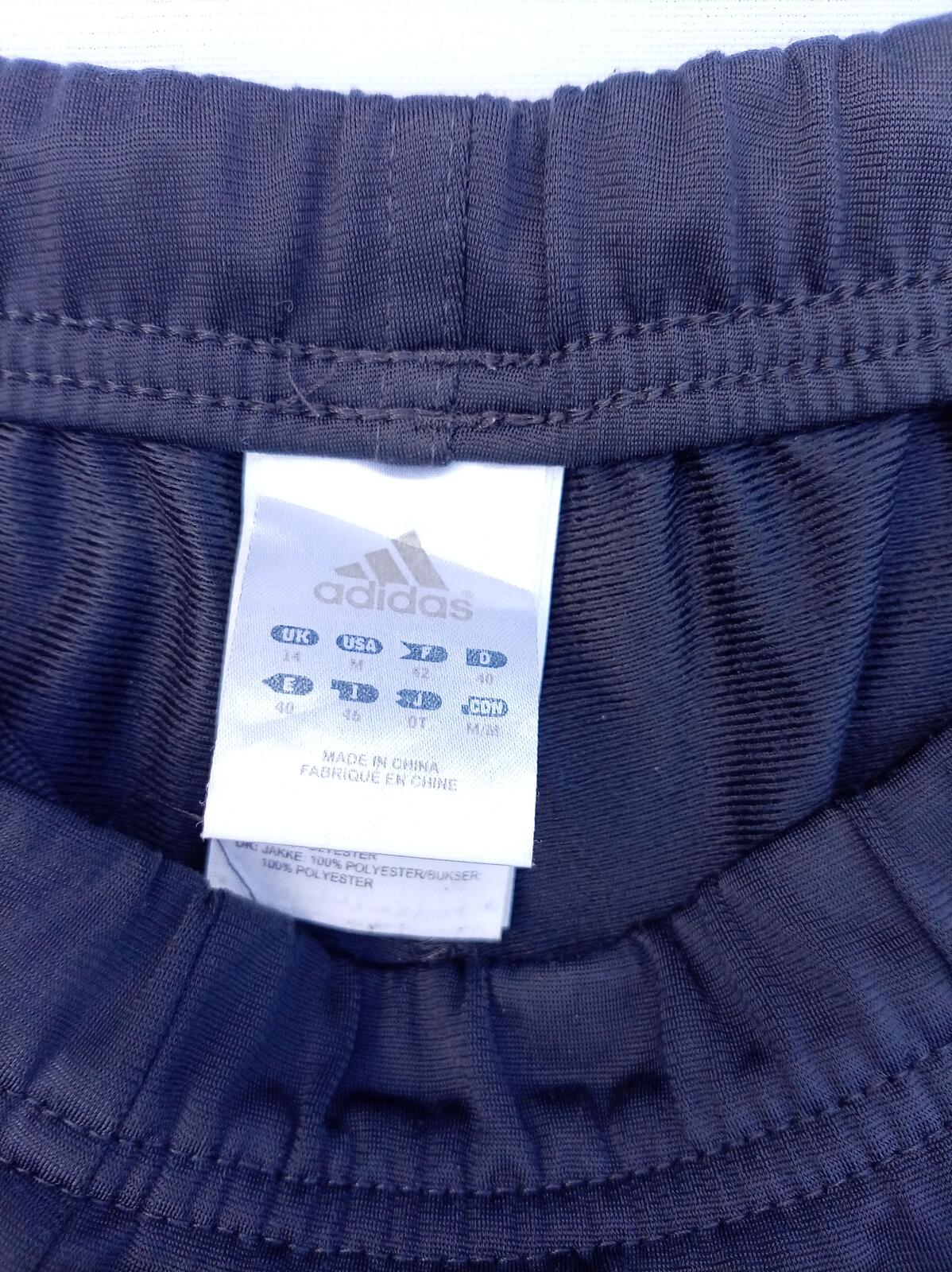 adidas Navy Blue 3-Stripe Tracksuit Bottoms - Women's UK 14 Pink Logo W29-42 L31