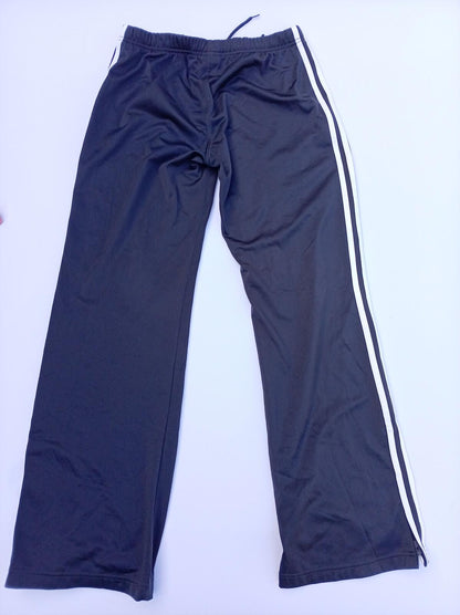 adidas Navy Blue 3-Stripe Tracksuit Bottoms - Women's UK 14 Pink Logo W29-42 L31