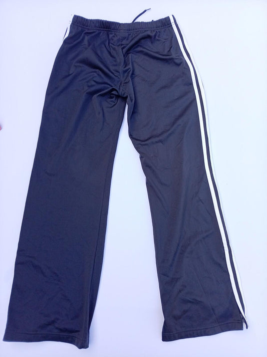 adidas Navy Blue 3-Stripe Tracksuit Bottoms - Women's UK 14 Pink Logo W29-42 L31