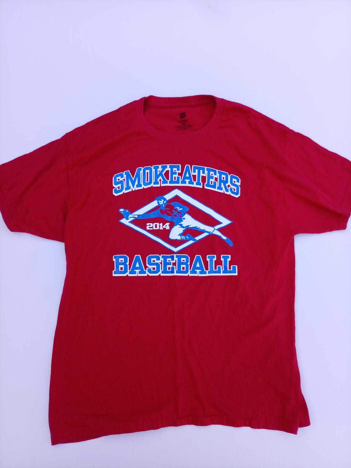 2014 Smokeaters Baseball Graphic T-Shirt - Red Hanes EcoSmart Large Fits Medium