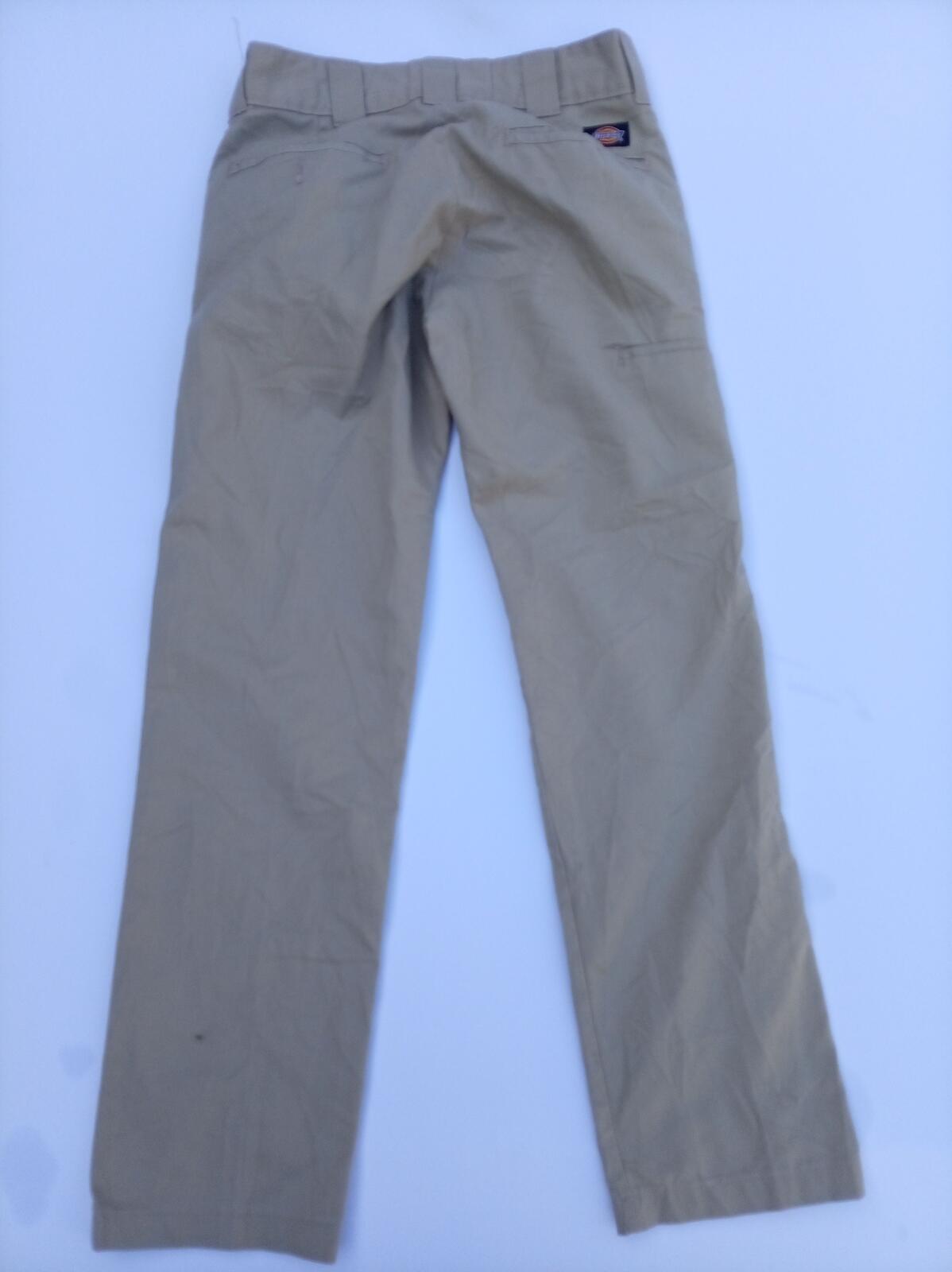 Dickies FLEX Slim Taper Work Trousers - Khaki Beige Chinos Men's W28 L30 Skate