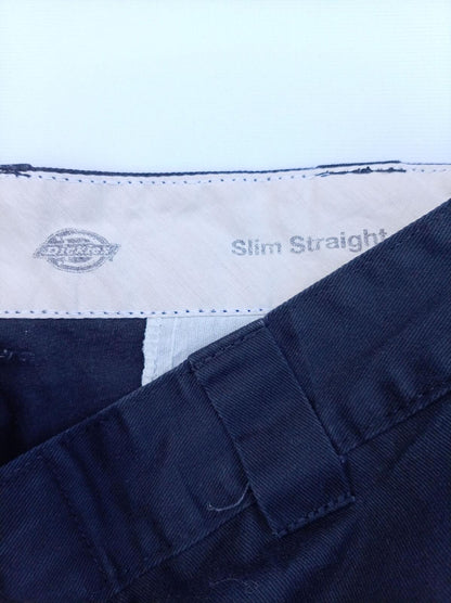 Dickies Slim Fit Work Trousers - Black / Navy Chinos Men's W30 L30 Skate Utility
