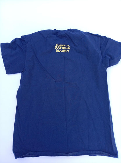 Cadillac Baseball Vikings Graphic Tee - Navy Blue Gildan Cotton Medium PTP 19.5"