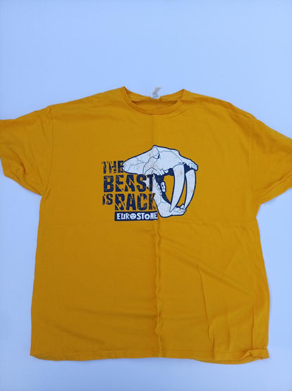 Eurostone The Beast Is Back T-Shirt - Yellow - XL (Fits L) Pit To Pit 22"