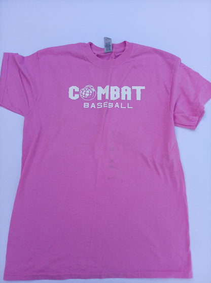 Combat Baseball Graphic T-Shirt - Pink - Size Medium M - Pit To Pit 18"