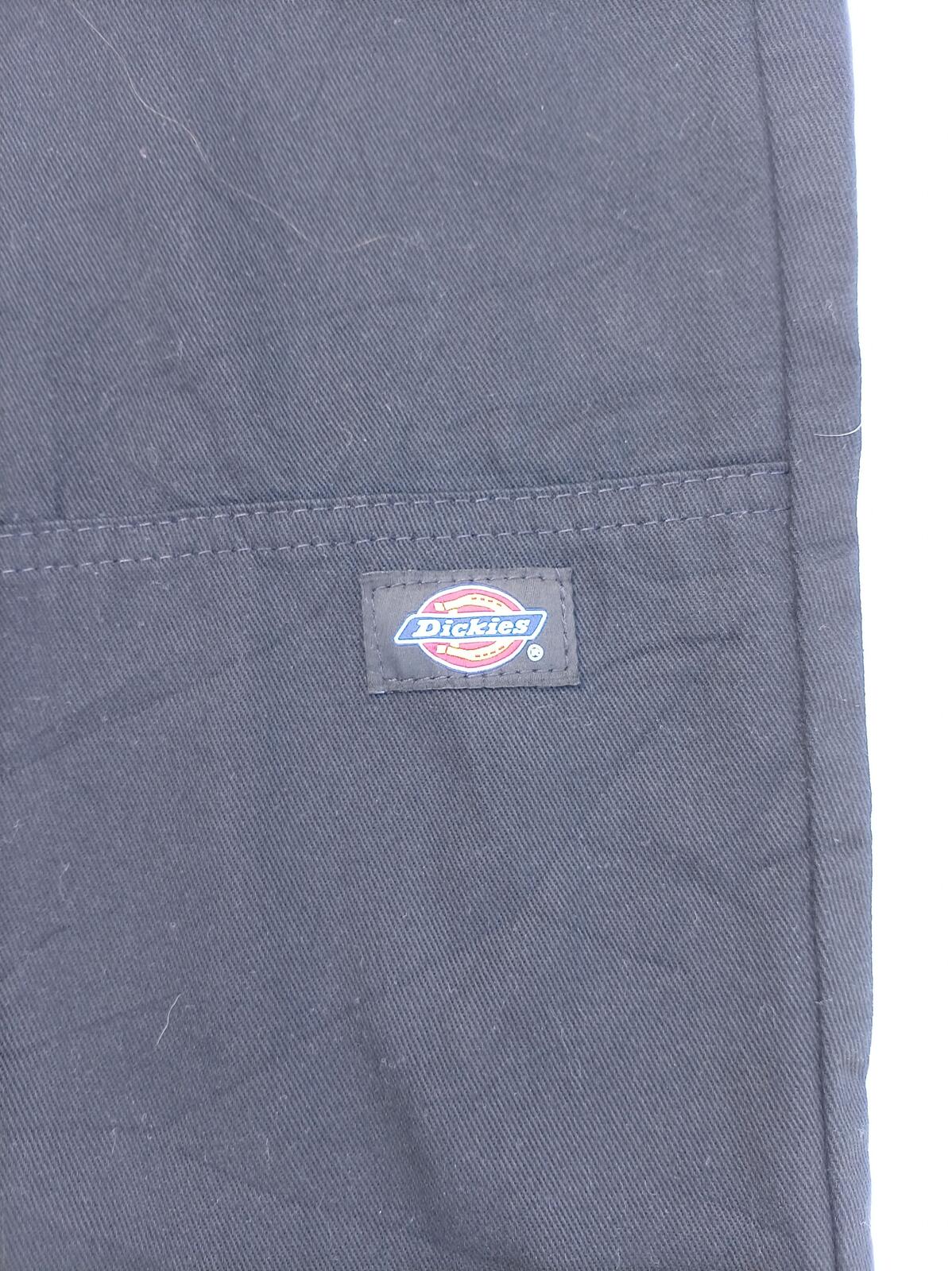 Dickies Double Knee Work Pants Black 32x27 Skater Streetwear Raw Hem Cropped