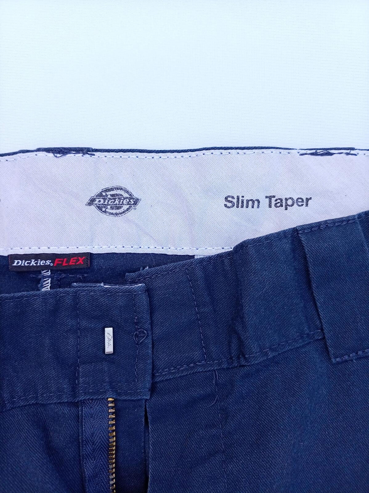 Dickies FLEX Slim Taper Work Pants Trousers 36x30 Navy Blue Chino Skater Utility