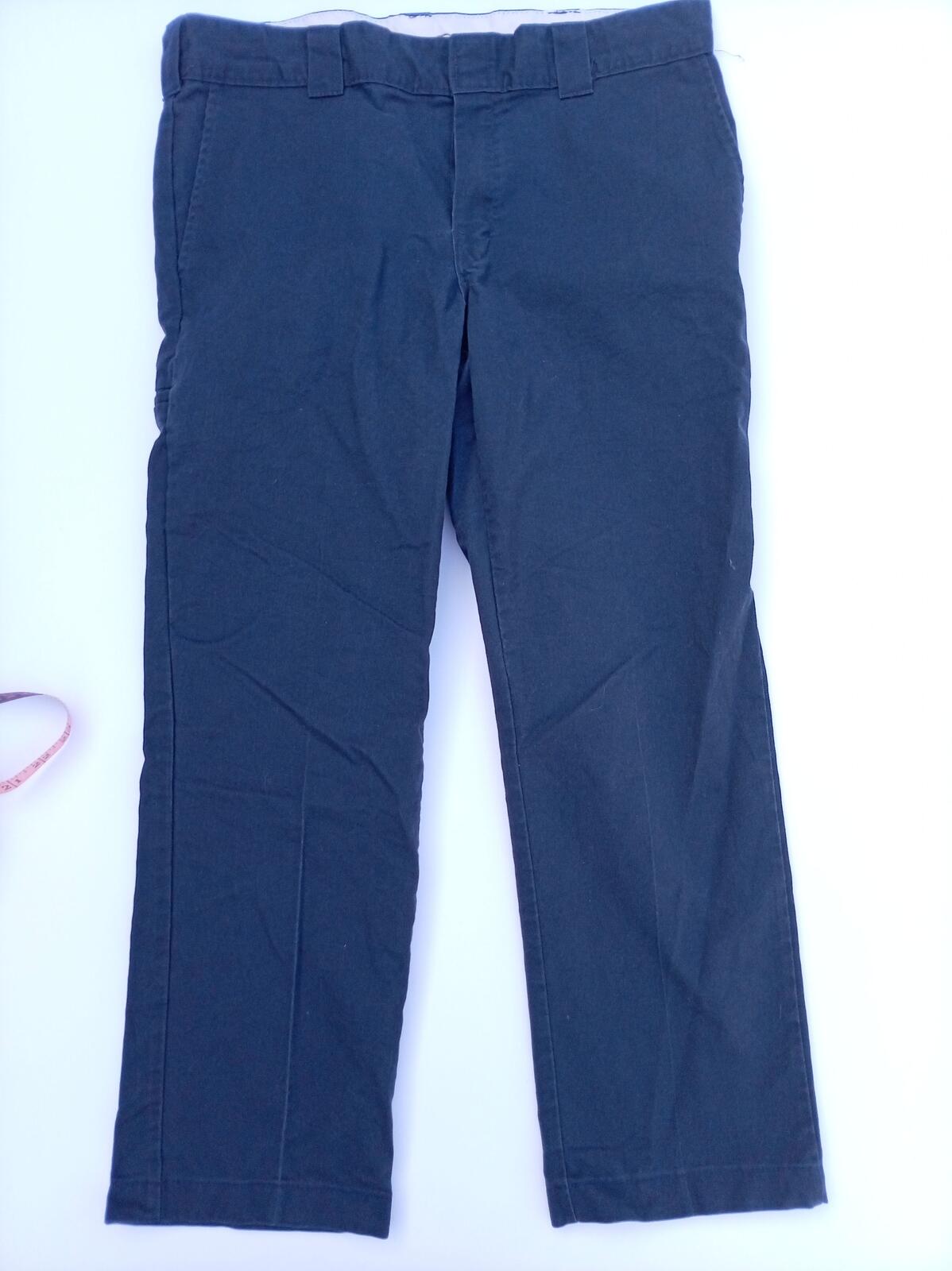 Dickies FLEX Slim Taper Work Pants Trousers 36x30 Navy Blue Chino Skater Utility