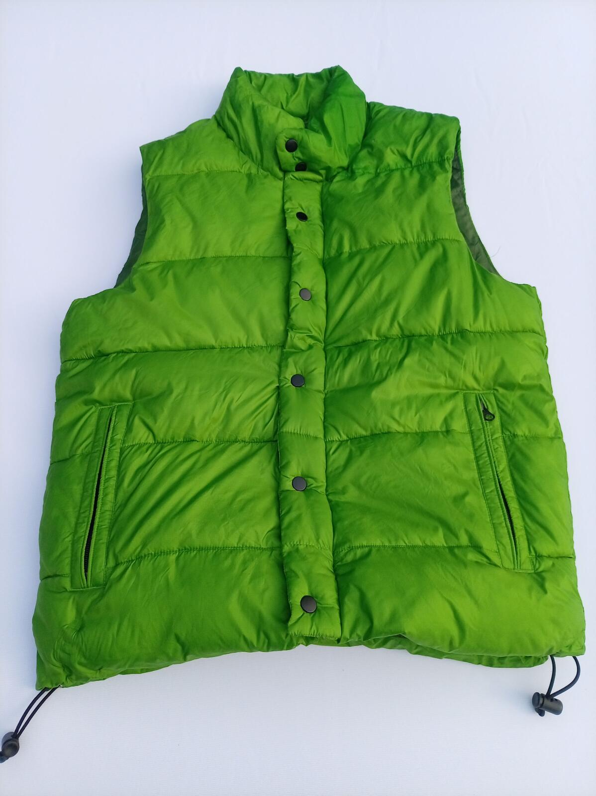 Vintage Old Navy Padded Gilet - Bright Green Mens Small Bodywarmer Vest 2009