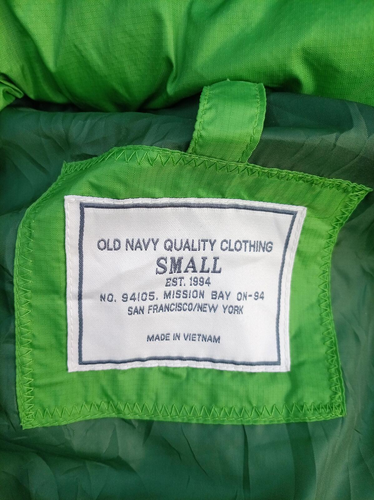 Vintage Old Navy Padded Gilet - Bright Green Mens Small Bodywarmer Vest 2009
