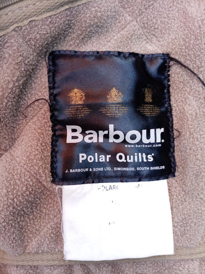 Barbour Liddesdale Men's Quilted Jacket Olive Green Cord Collar Size M (Fits L)