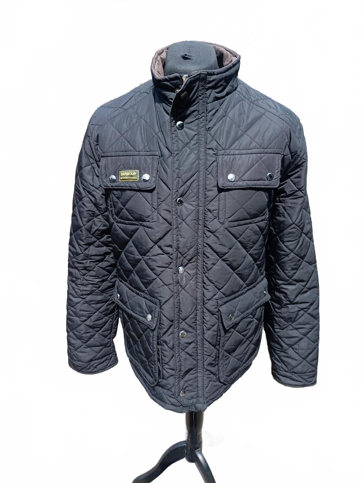 Barbour International Men's Quilted Jacket Black Size XL (Fits M/L - 22" P2P)