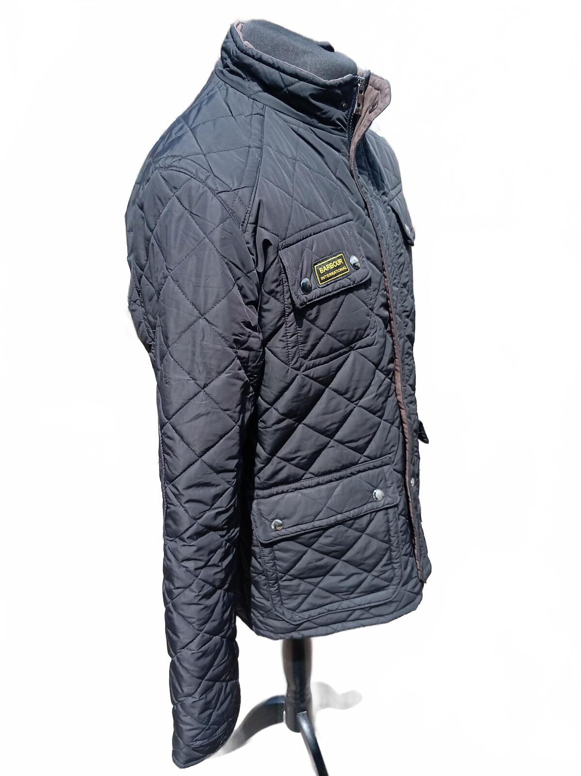 Barbour International Men's Quilted Jacket Black Size XL (Fits M/L - 22" P2P)
