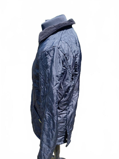Barbour Liddesdale Polarquilt Men's Jacket Navy Blue L Fleece Lined (22" P2P)