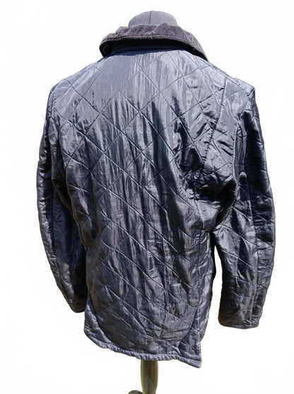 Barbour Liddesdale Polarquilt Men's Jacket Navy Blue L Fleece Lined (22" P2P)