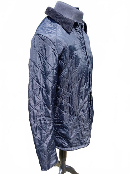 Barbour Liddesdale Polarquilt Men's Jacket Navy Blue L Fleece Lined (22" P2P)