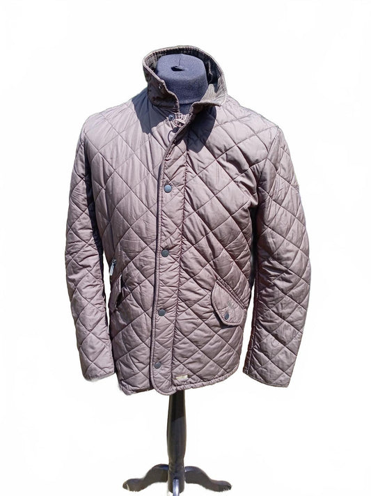 Barbour Chelsea Sportquilt Men's Jacket Olive Brown Size S 2009 Vintage 19" P2P