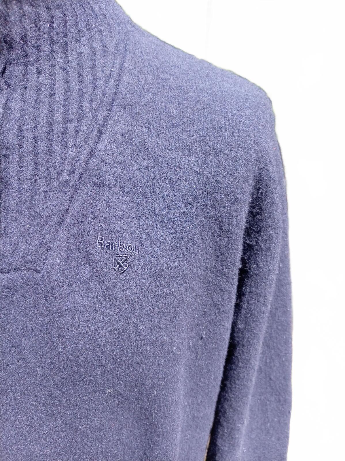 Barbour Men's Crew Neck Jumper Navy Blue Size L Wool Blend (22" Pit to Pit)