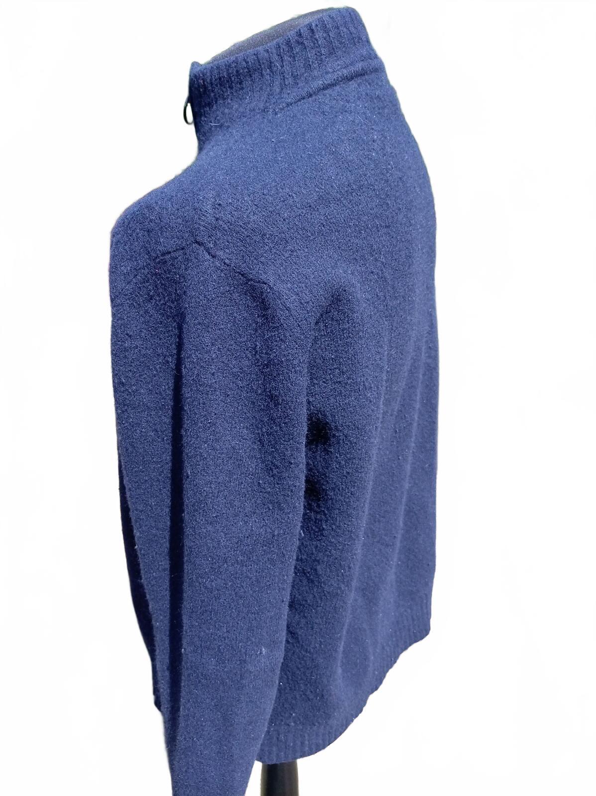 Barbour Men's Crew Neck Jumper Navy Blue Size L Wool Blend (22" Pit to Pit)
