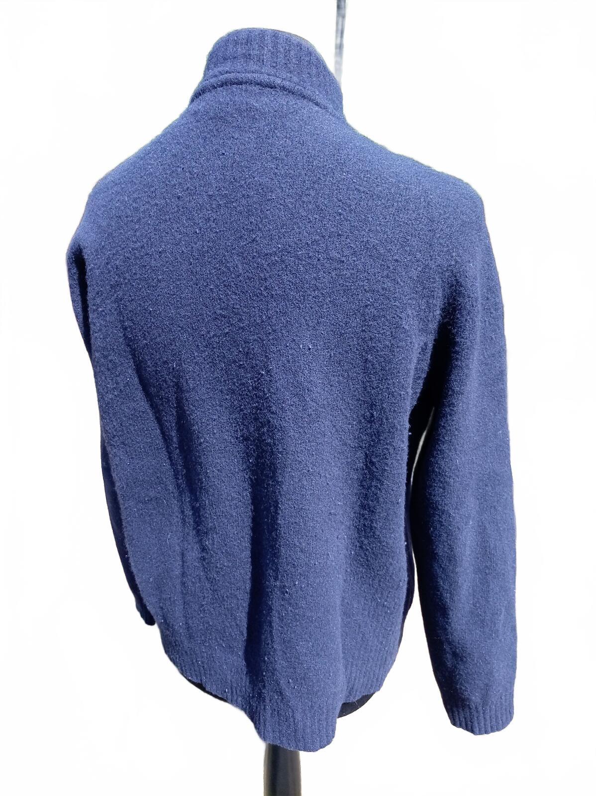 Barbour Men's Crew Neck Jumper Navy Blue Size L Wool Blend (22" Pit to Pit)