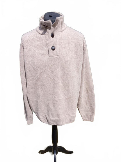 Barbour Men's Essential Chunky Half Button Jumper Beige XL MKN0585BE51 (24" P2P)
