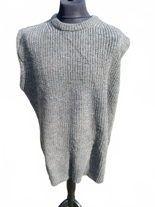 Barbour Vintage Knitted Tank Top Vest Sage Green 3-Warrant Men's 44" L / XL