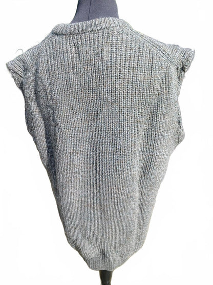 Barbour Vintage Knitted Tank Top Vest Sage Green 3-Warrant Men's 44" L / XL